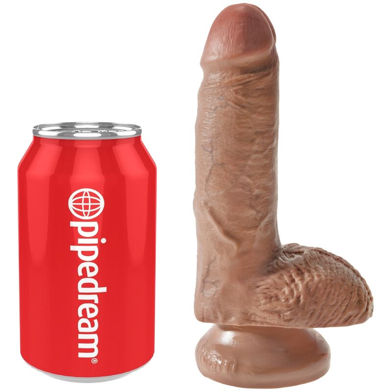 KING COCK – PENE REALISTICO CON SFERE 13.2 CM CARAMEL