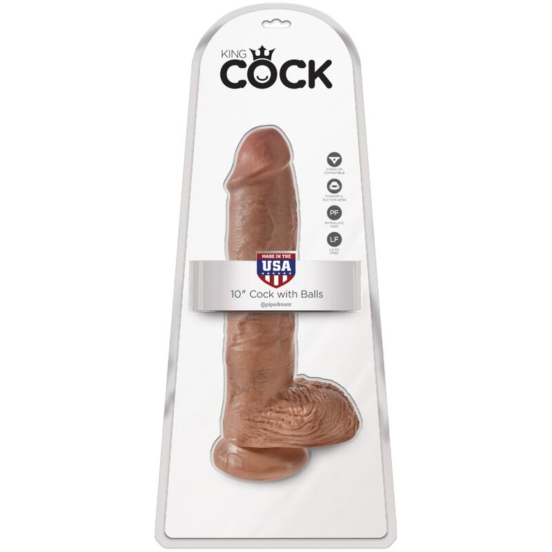 KING COCK Realistischer Penis mit Kugeln – 19,8 cm, Karamell