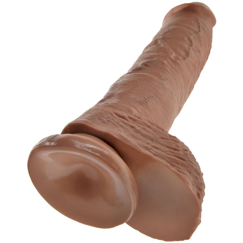 KING COCK Realistischer Penis mit Kugeln – 19,8 cm, Karamell