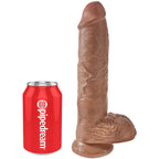 KING COCK Realistischer Penis mit Kugeln – 19,8 cm, Karamell
