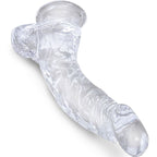 KING COCK Clear – Realistisch gebogener Dildo mit Hoden, 16,5 cm, transparent
