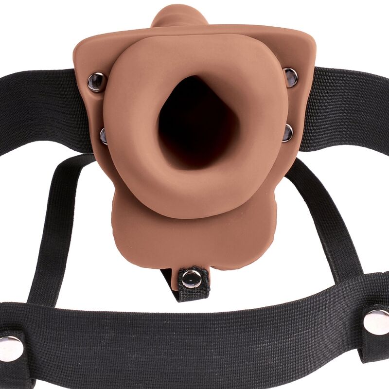 FETISH FANTASY SERIES – Vibrierendes Hohl-Strap-On-Geschirr mit Hoden, 15 cm (Ø 4 cm)