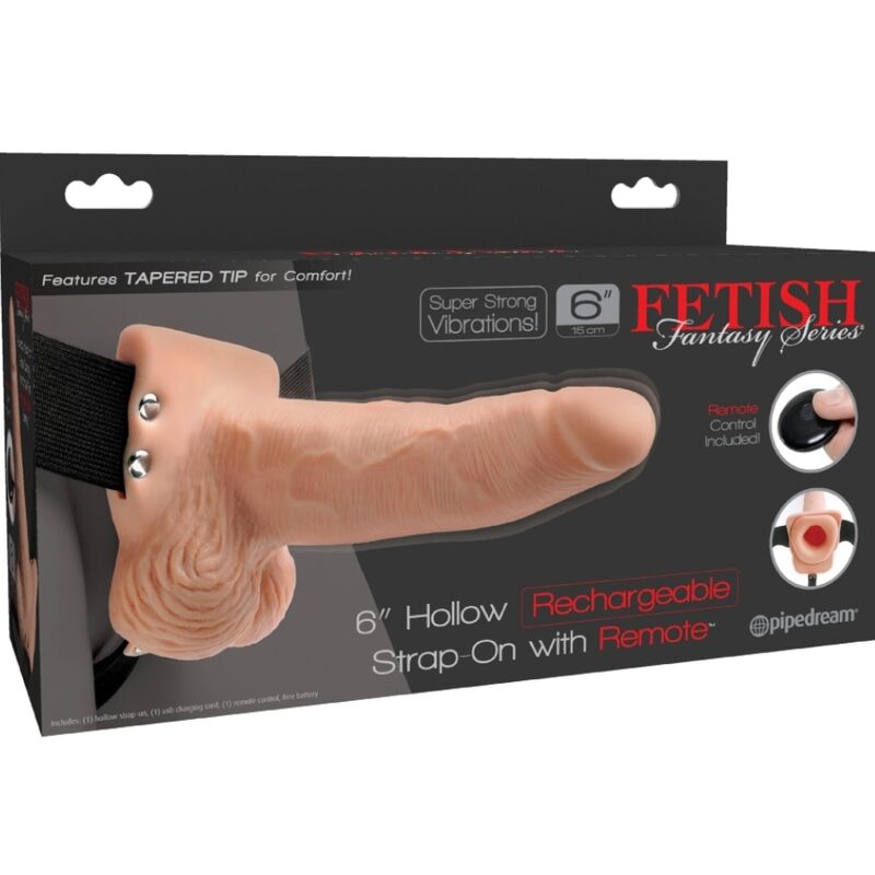 FETISH FANTASY SERIES – Vibrierendes Hohl-Strap-On-Geschirr mit Hoden, 15 cm