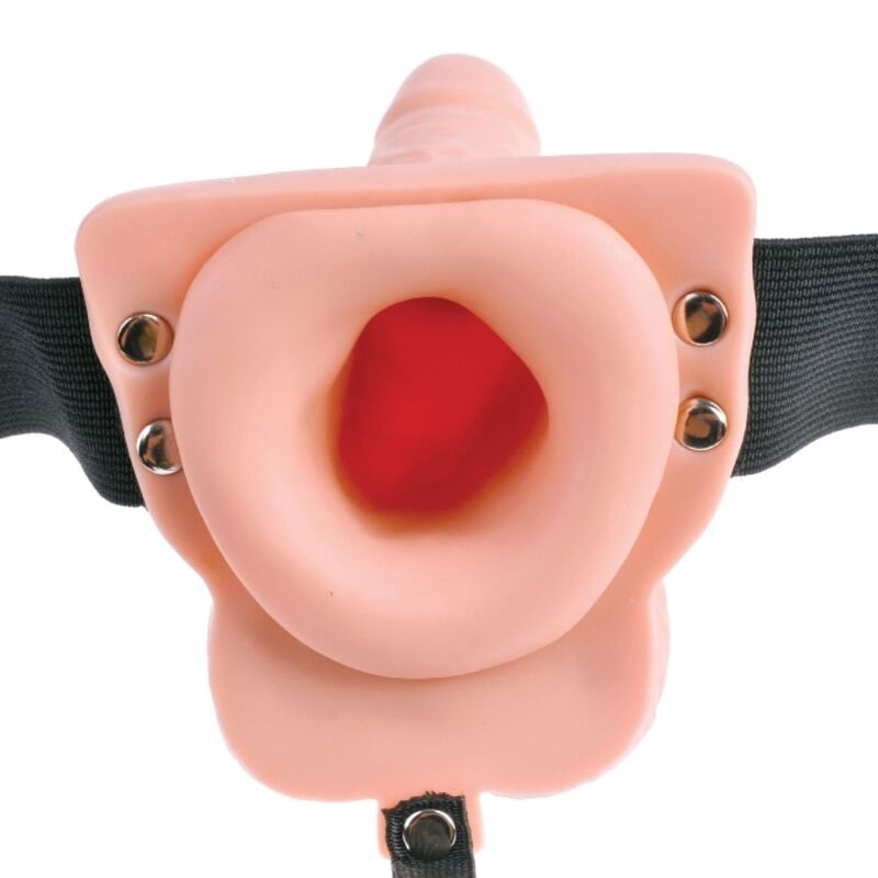 FETISH FANTASY SERIES – Vibrierendes Hohl-Strap-On-Geschirr mit Hoden, 15 cm