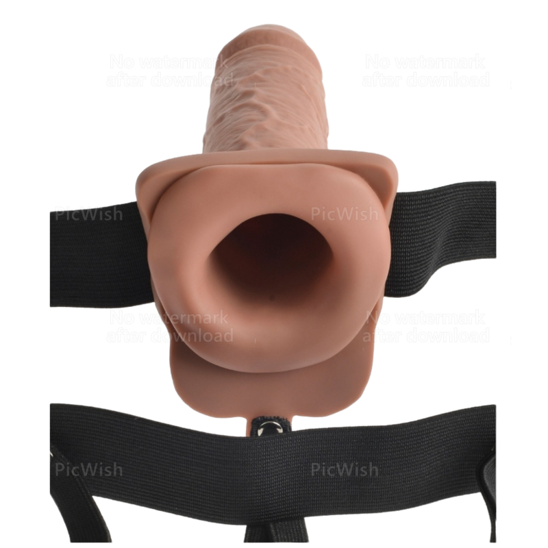 FETISH FANTASY SERIES – Vibrierendes Hohl-Strap-On-Geschirr mit Hoden, 17,8 cm