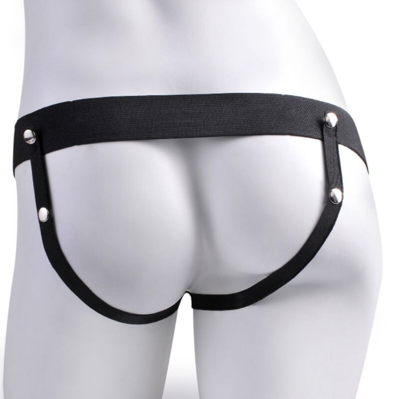 FETISH FANTASY SERIES – Vibrierendes Hohl-Strap-On-Geschirr mit Hoden, 17,8 cm