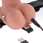 FETISH FANTASY SERIES – Vibrierendes Hohl-Strap-On-Geschirr mit Hoden, 17,8 cm