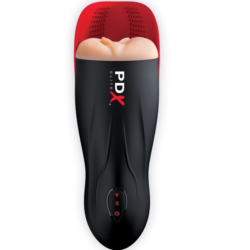 PDX Elite Fuck-O-Matic – Stroker mit Doppelvibration für Penis und Hoden