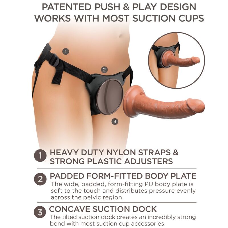 KING COCK – ELITE HARNAIS RÉGLABLE CONFORTABLE AVEC GODE 17.8 CM