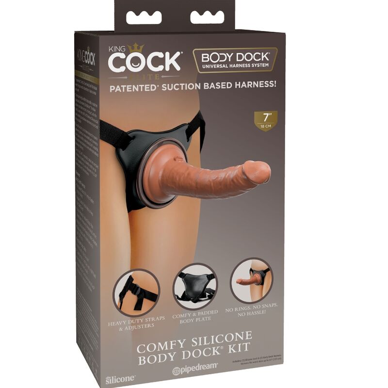 KING COCK – ELITE HARNAIS RÉGLABLE CONFORTABLE AVEC GODE 17.8 CM