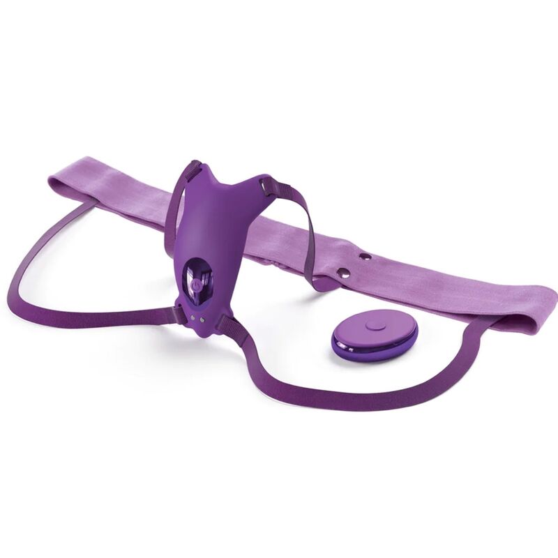 FANTASY FOR HER – BUTTERFLY HARNESS, VIBRATING RECHARGEABLE & REMOTE CONTROL PURPLE