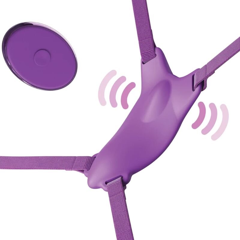 FANTASY FOR HER – BUTTERFLY HARNESS, VIBRATING RECHARGEABLE & REMOTE CONTROL PURPLE