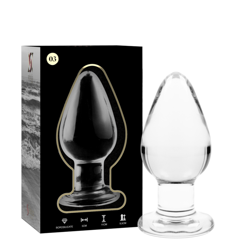 NEBULA SERIES BY IBIZA – Modell 3 Analplug aus Borosilikatglas, 11 cm, Ø 5 cm