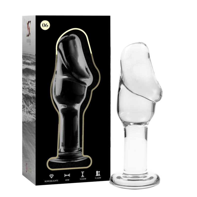NEBULA SERIES BY IBIZA – Modell 6 Analplug aus Borosilikatglas, 12,5 cm, Ø 4 cm