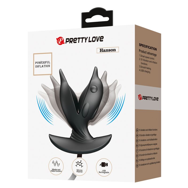 PRETTY LOVE Delfin – Aufblasbarer wiederaufladbarer Analplug