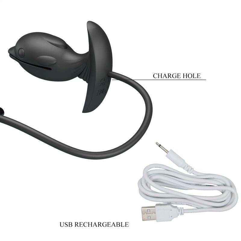 PRETTY LOVE Delfin – Aufblasbarer wiederaufladbarer Analplug