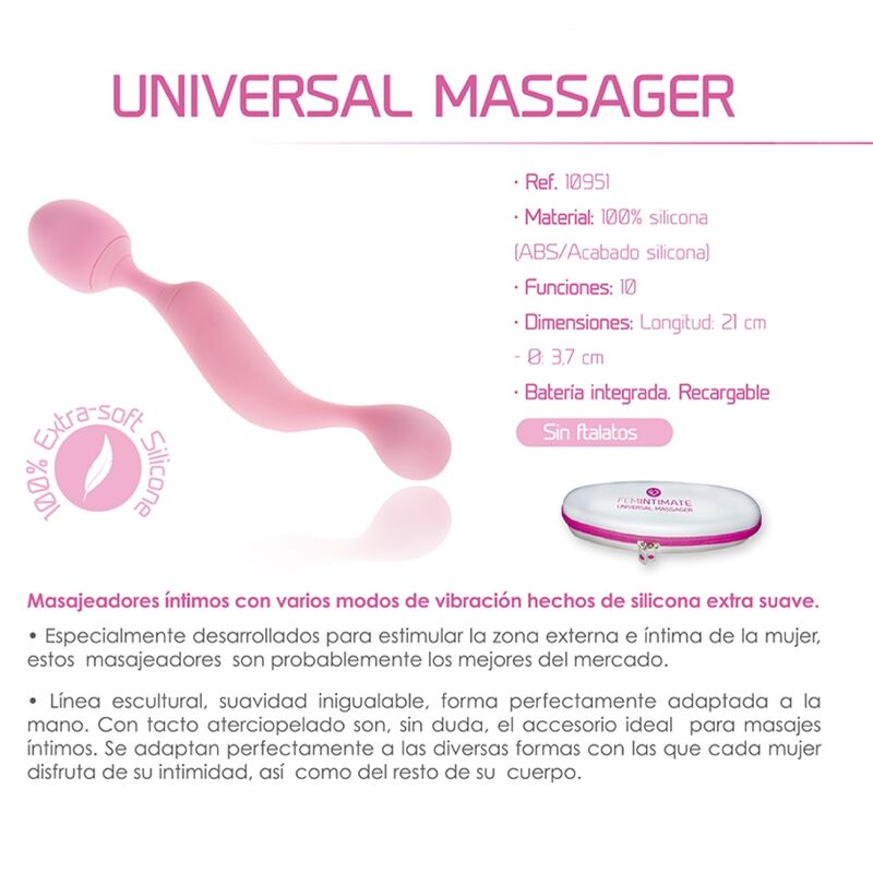 FEMINTIMATE – Universal massager vibrator, pink