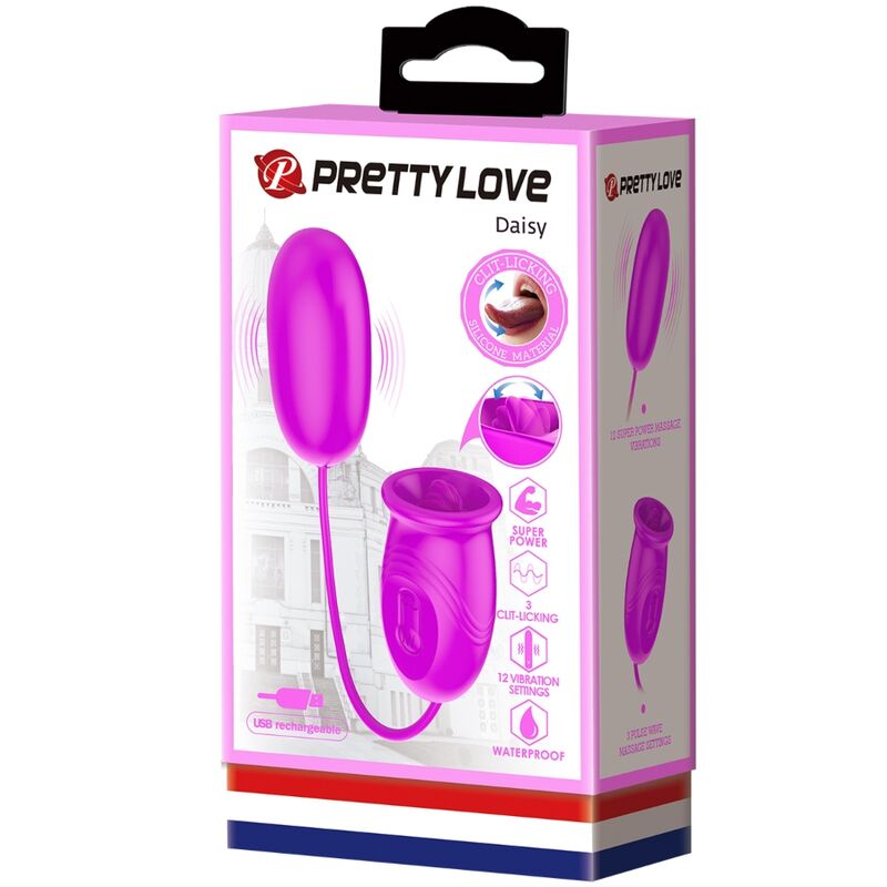 PRETTY LOVE – Daisy Dual-Vibrationsei mit Lecksimulation, Lila