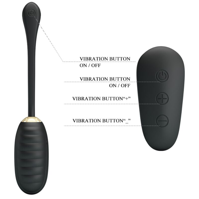 PRETTY LOVE – DOREEN OEUF VIBRANT RECHARGEABLE DE LUXE NOIR TÉLÉCOMMANDE