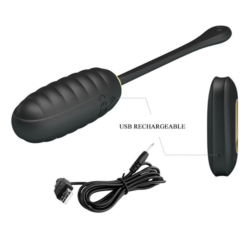 PRETTY LOVE – DOREEN OEUF VIBRANT RECHARGEABLE DE LUXE NOIR TÉLÉCOMMANDE