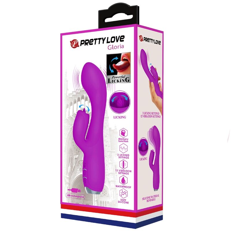 PRETTY LOVE – VIBRATORE RICARICABILE GLORIA RABBIT-VIOLA IMPERMEABILE