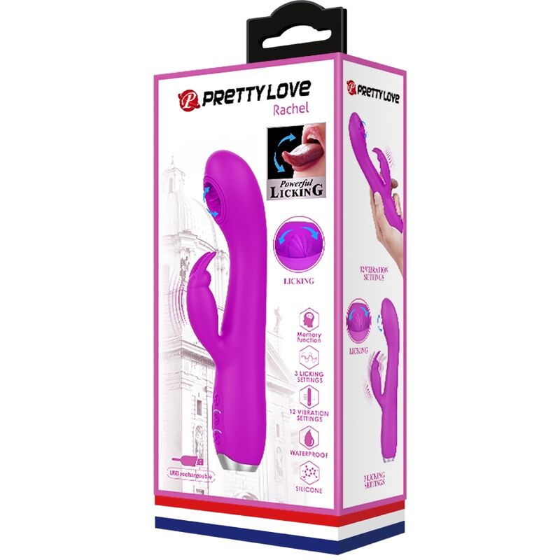 PRETTY LOVE Rachel – Zungenvibrator mit Leckfunktion, lila