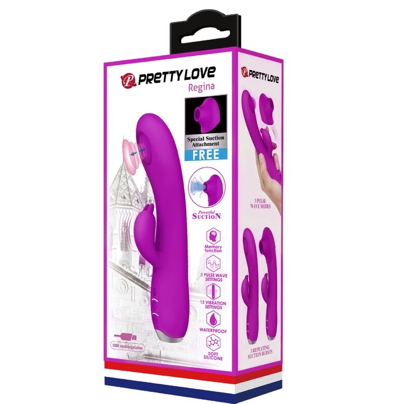 PRETTY LOVE Regina – Pulswellen-Vibrator mit Saugfunktion, lila