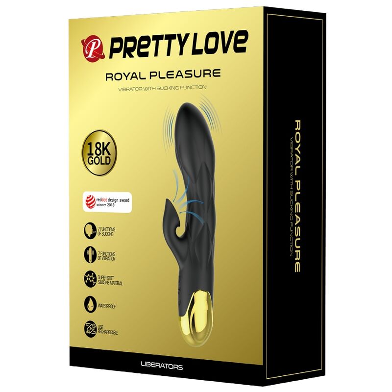 PRETTY LOVE Liberator – Luxus-Saugvibrator, vergoldet, schwarz
