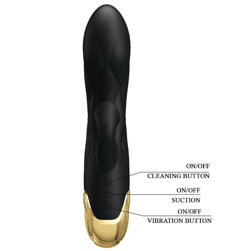 PRETTY LOVE – BLACK RECHARGEABLE GOLD PLATED LUXURY VIBRATOR