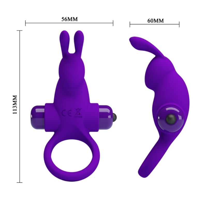 PRETTY LOVE – ANELLO VIBRATORE I CONIGLIO PER PENE VIOLA