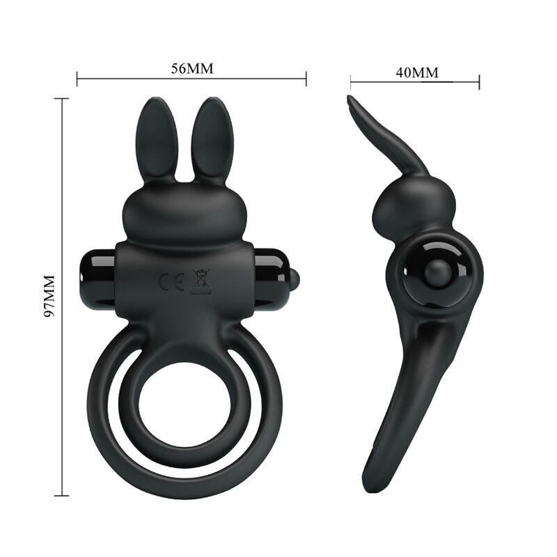 PRETTY LOVE – ANELLO VIBRATOR III RABBIT PER PENE NERO