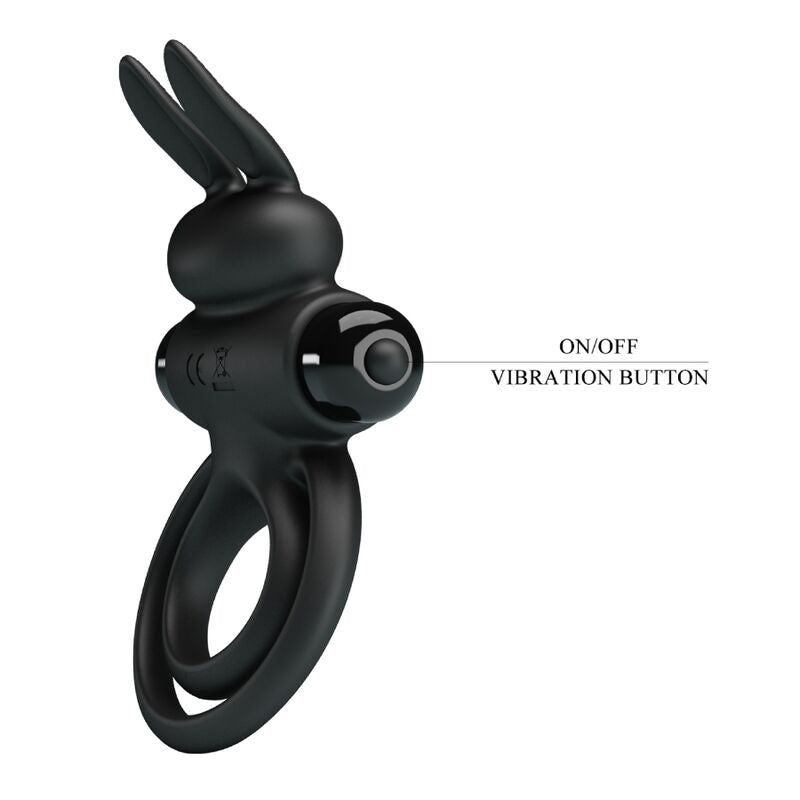 PRETTY LOVE – ANELLO VIBRATOR III RABBIT PER PENE NERO