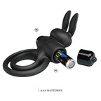 PRETTY LOVE – ANELLO VIBRATOR III RABBIT PER PENE NERO