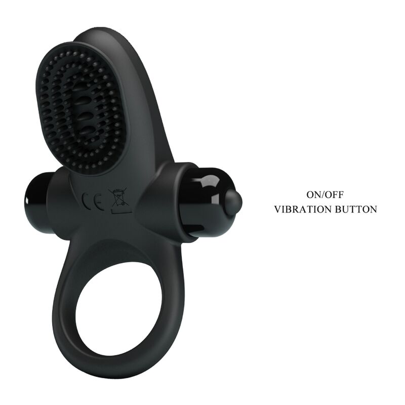 PRETTY LOVE – Vibrationsring II mit Klitoris-Kugel, Schwarz