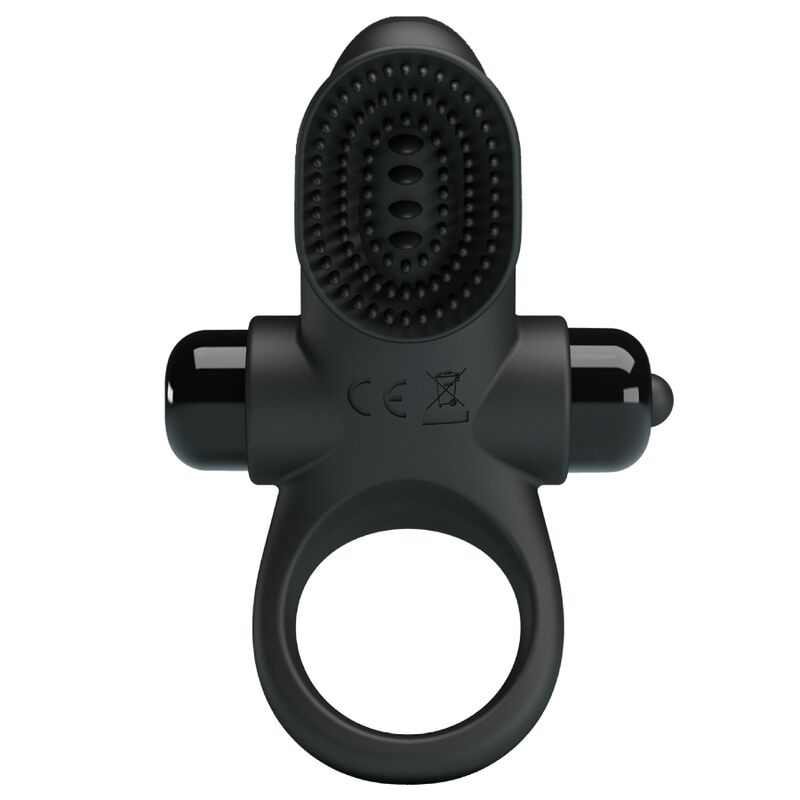 PRETTY LOVE – Vibrationsring II mit Klitoris-Kugel, Schwarz