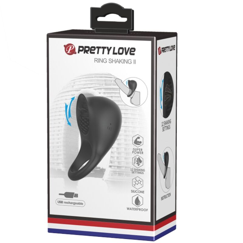 PRETTY LOVE – ANELLO VIBRANTE PER PENE CON LINGUA NERA