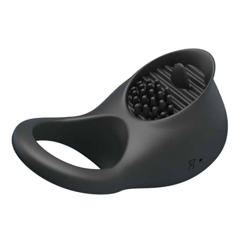 PRETTY LOVE – ANELLO VIBRANTE PER PENE CON LINGUA NERA