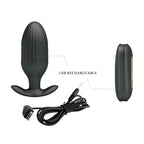 Pretty Love Kelly – Analplug mit Vibration und Elektrostimulation, Schwarz