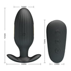 Pretty Love Kelly – Analplug mit Vibration und Elektrostimulation, Schwarz