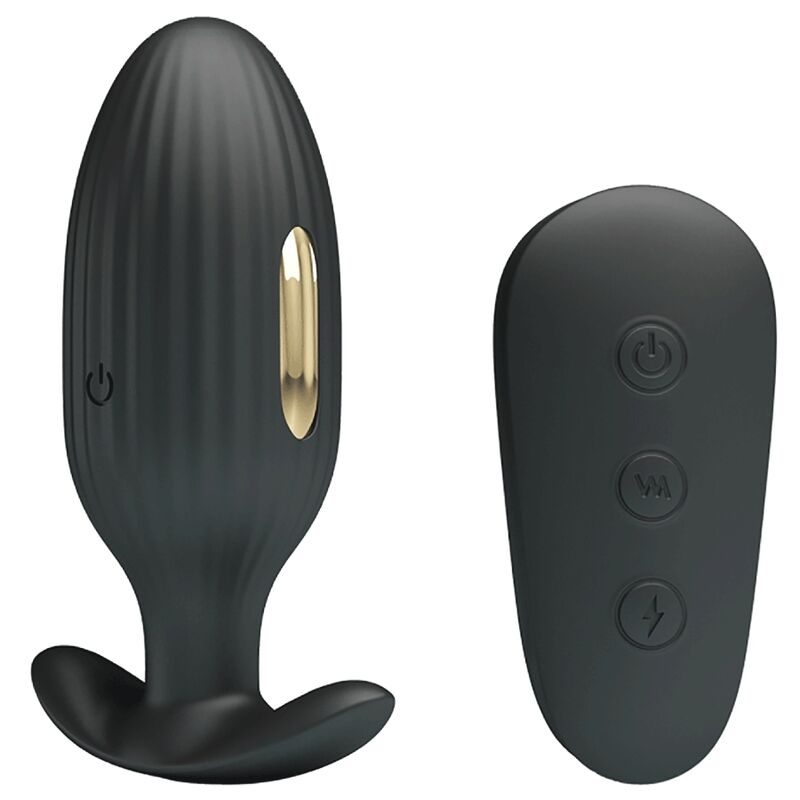 Pretty Love Kelly – Analplug mit Vibration und Elektrostimulation, Schwarz