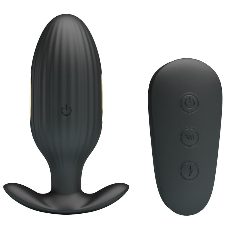 Pretty Love Kelly – Analplug mit Vibration und Elektrostimulation, Schwarz