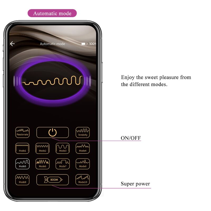 PRETTY LOVE Nymphe – App-gesteuertes Vibrations-Ei, lila