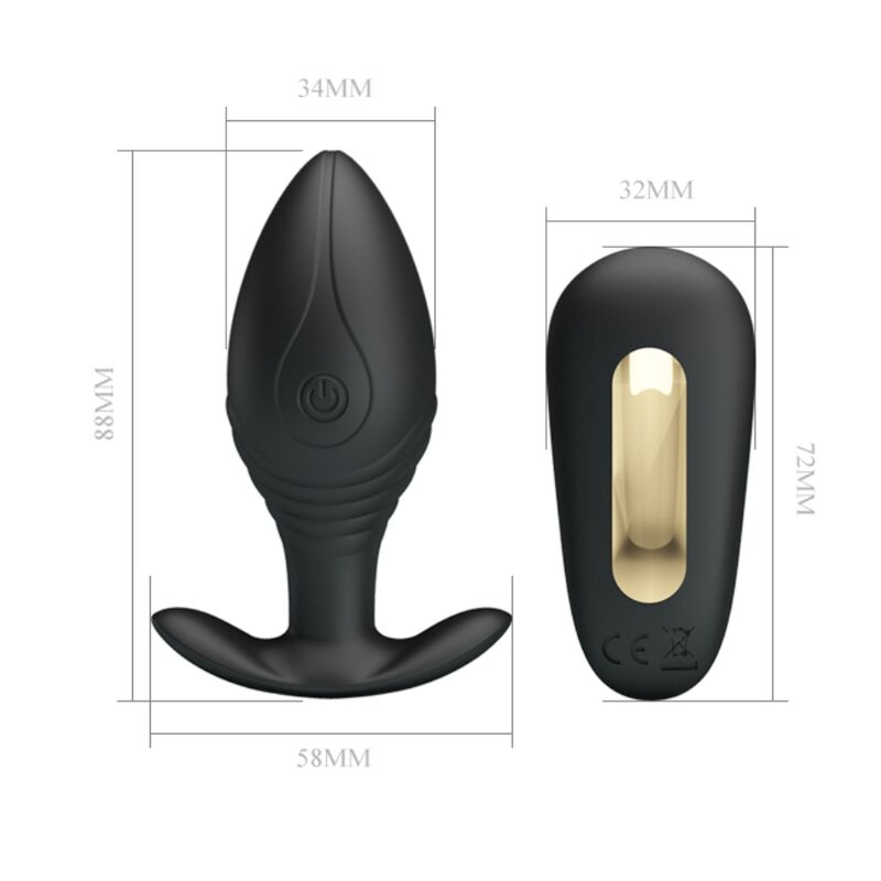 PRETTY LOVE – VIBRATEUR RECHARGEABLE REGINA ANAL PLUG NOIR