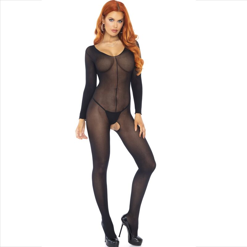 LEG AVENUE – BODYSTOCKING MANICA LUNGA NERO