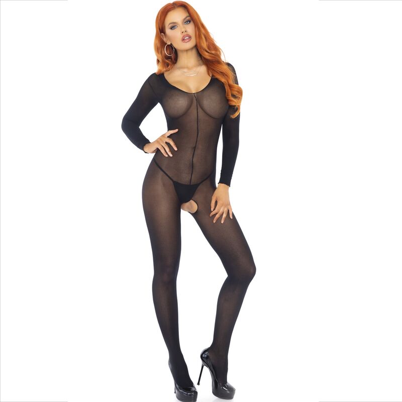LEG AVENUE – BODYSTOCKING MANICA LUNGA NERO