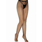 LEG AVENUE Schwarze Netzstrumpfhose mit Strumpfgürtel, ohne Schritt
