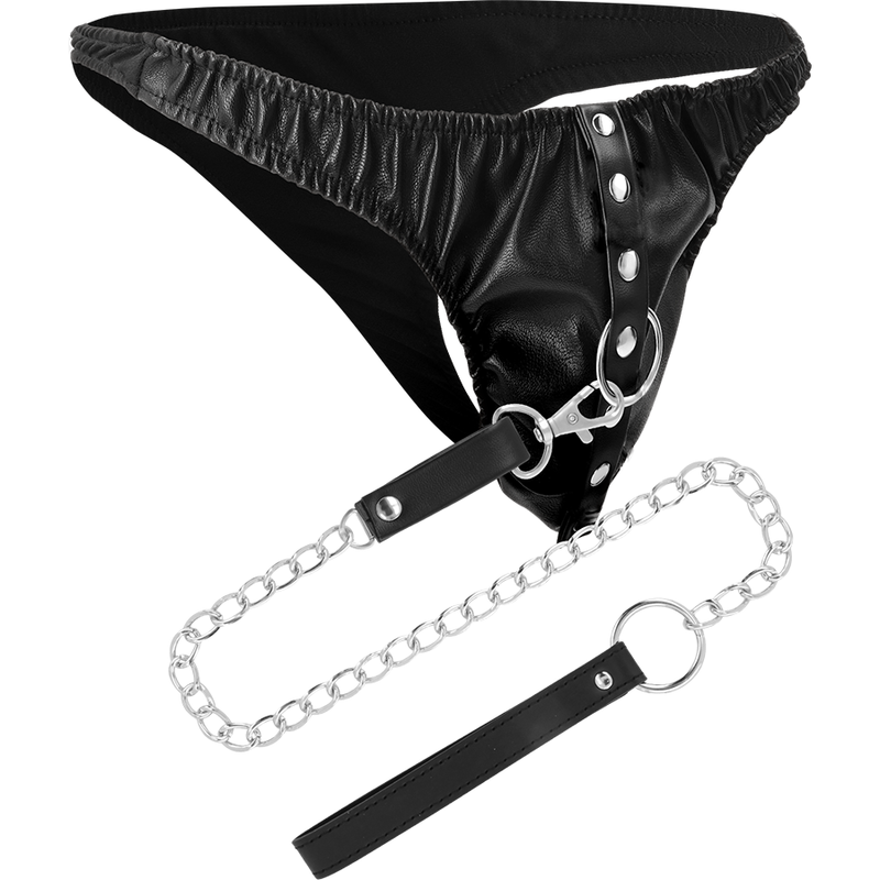 DARKNESS BONDAGE – Submission-Tanga mit Metallkette