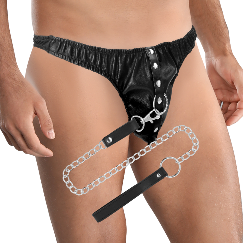 DARKNESS BONDAGE – Submission-Tanga mit Metallkette