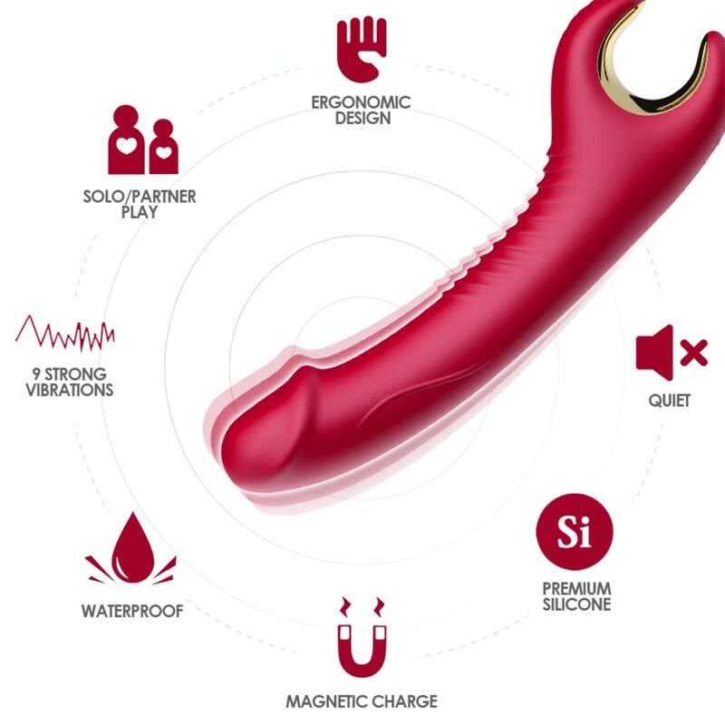 ARMONY – PRINCE DILDO VIBRATOR & ROTATOR RED