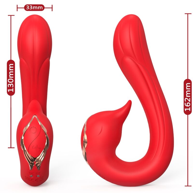 ARMONY Delfin – Multiposition-Vibrator mit Wärmeeffekt, Rot
